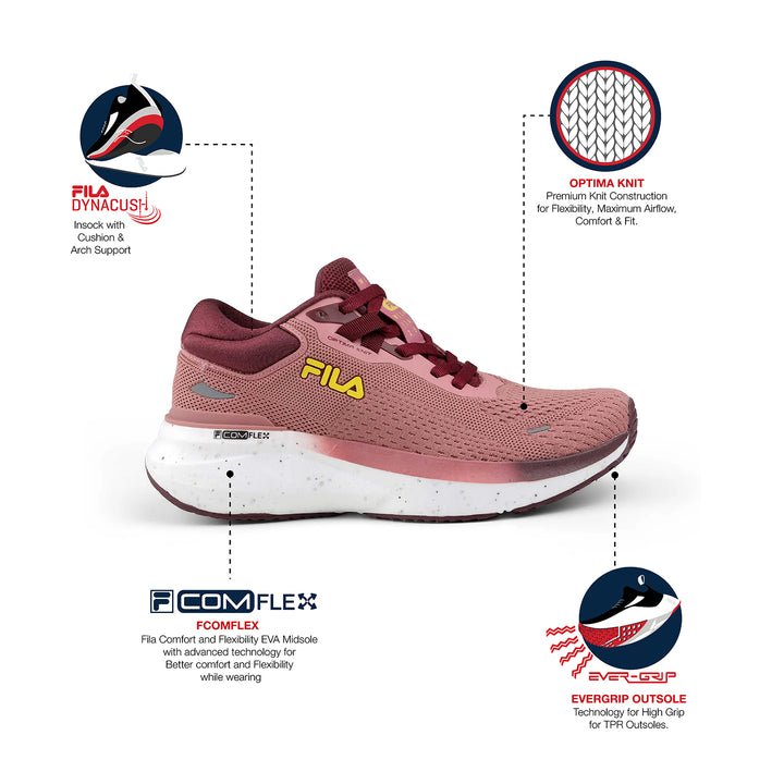Fila Women Burgundy Ease Remo Shoes