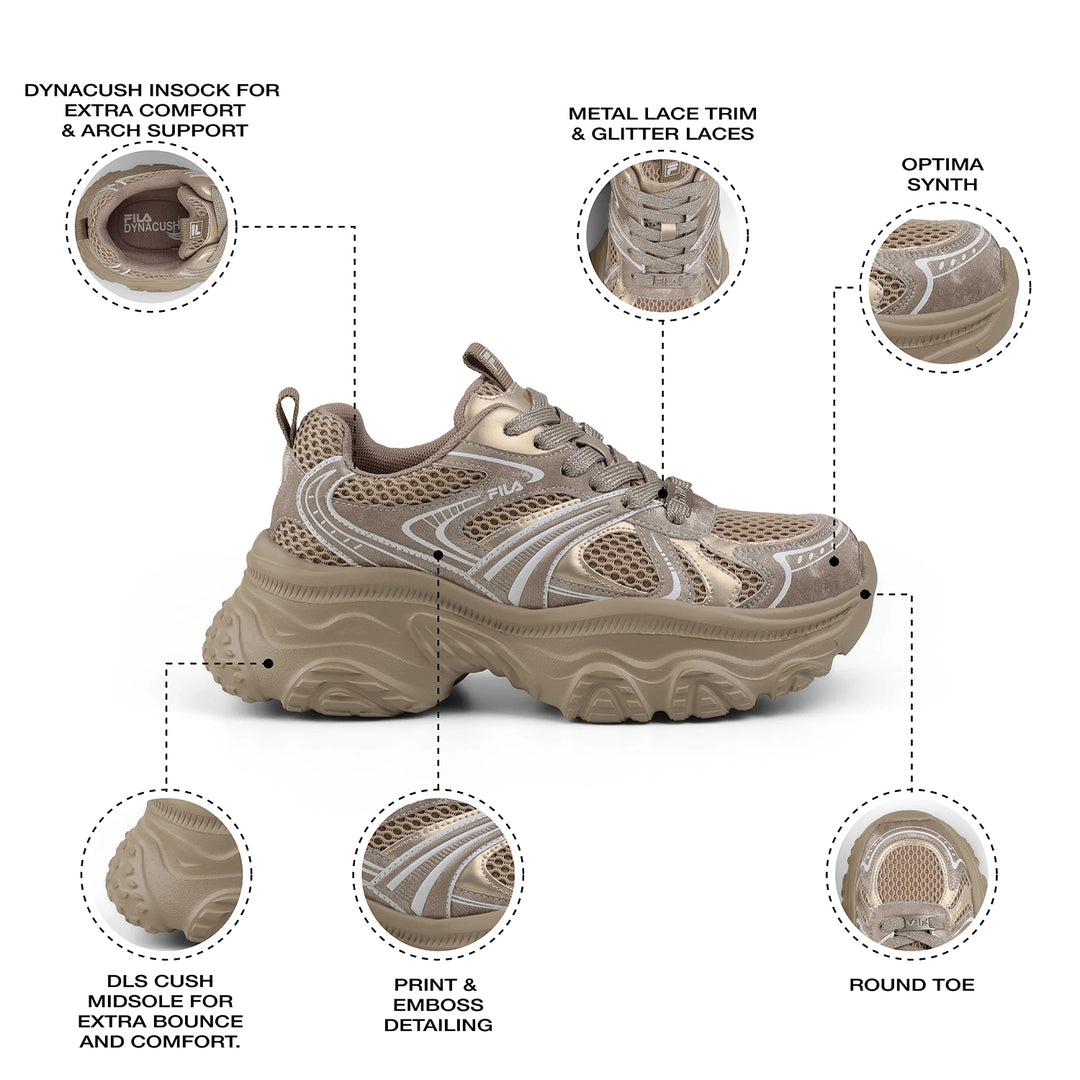 Fila Women Gold Envi Melani Metallic Shoes
