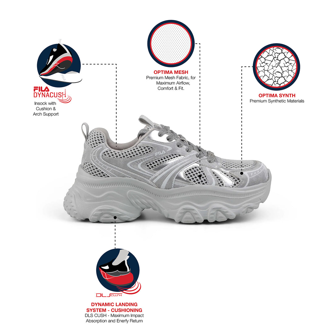 Fila Women Silver Envi Melani Metallic Shoes