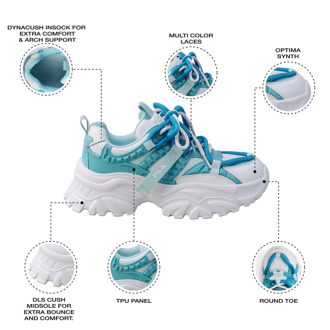 Fila Womens Envi Victori Teal Sneakers