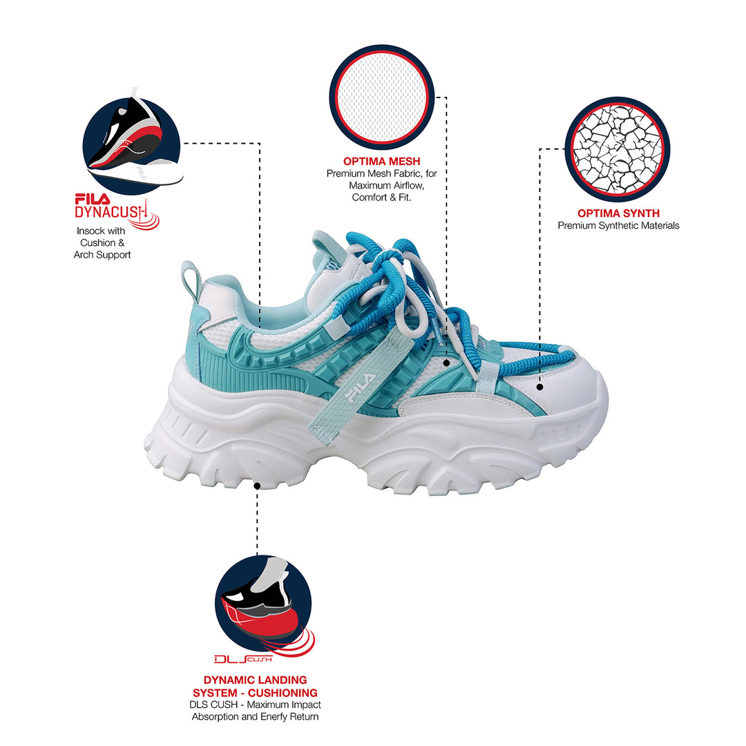 Fila Womens Envi Victori Teal Sneakers