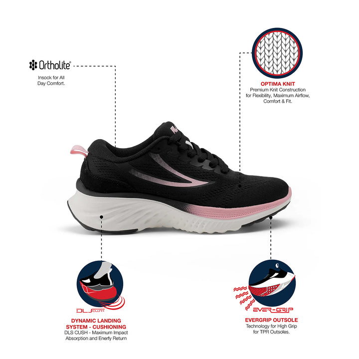 Fila Women Black-Pink Max Running Shoe