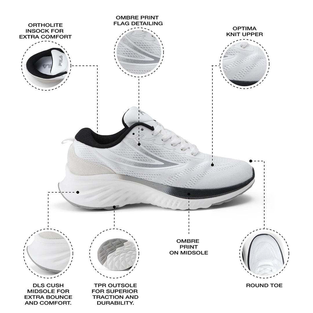 Fila Men White-Black Max Running Shoe