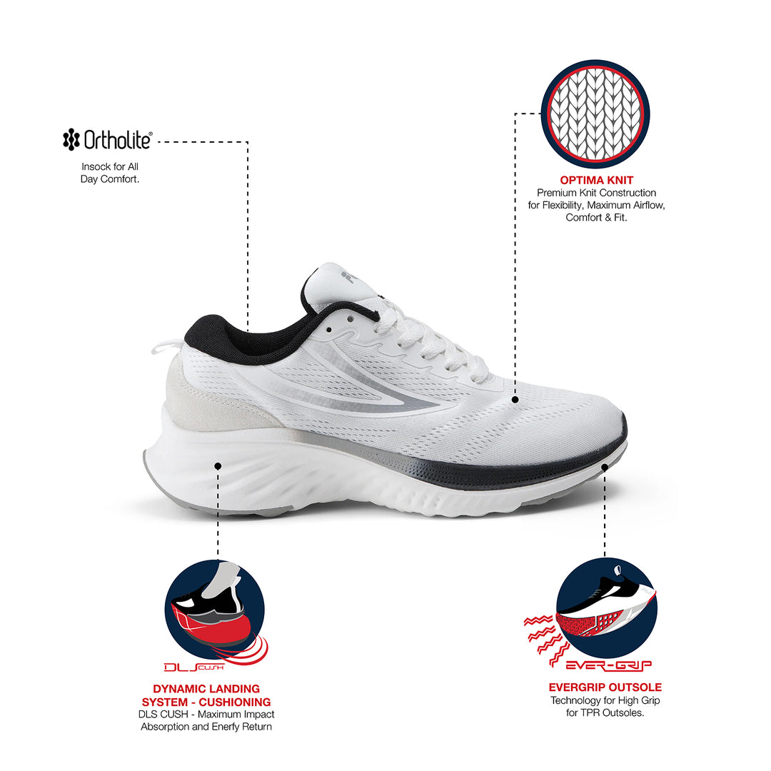 Fila Men White-Black Max Running Shoe