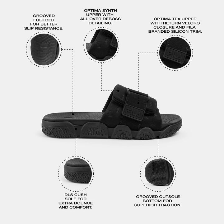 Fila Men Black Rapello Slide