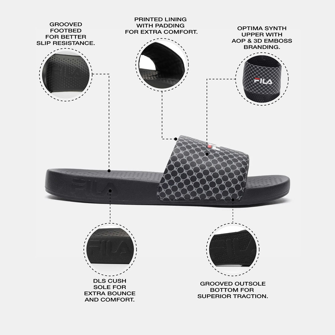 Fila Savil Black Slides For Men