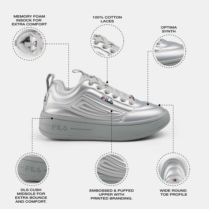 Fila Women Silver Superbubble Shoes