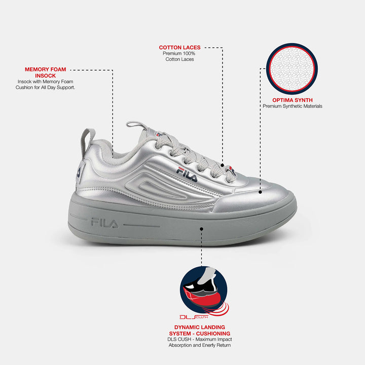 Fila Women Silver Superbubble Shoes