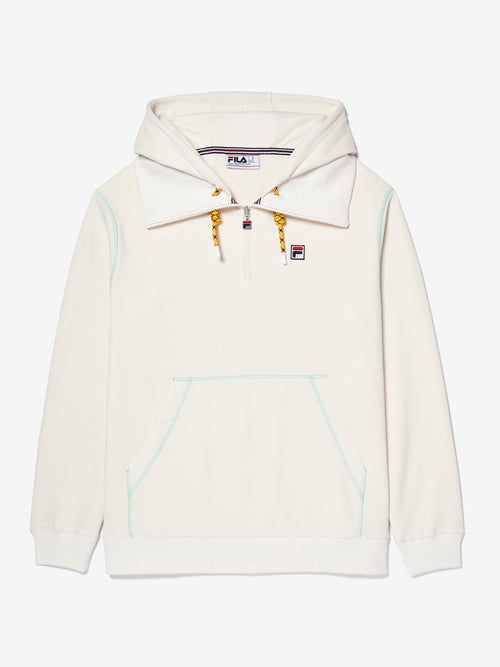 Unisex Half Zip Hoodie With High Neck Detail