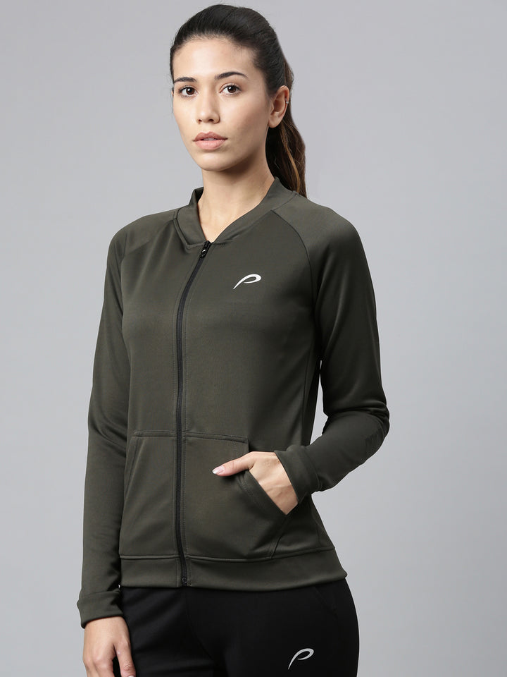 Women's Solid Gym Sweat Jacket