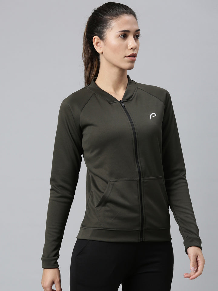 Women's Solid Gym Sweat Jacket