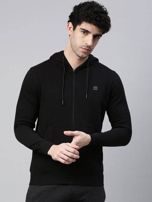 Men's Solid Comfort Fit Sweat Jacket
