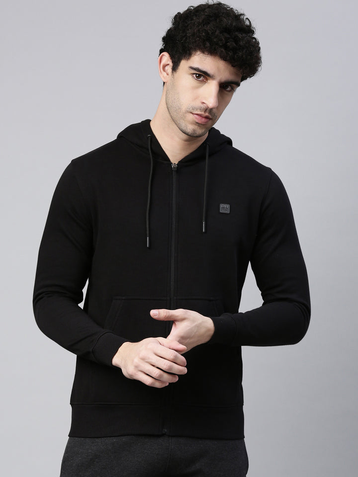 Men's Solid Comfort Fit Sweat Jacket