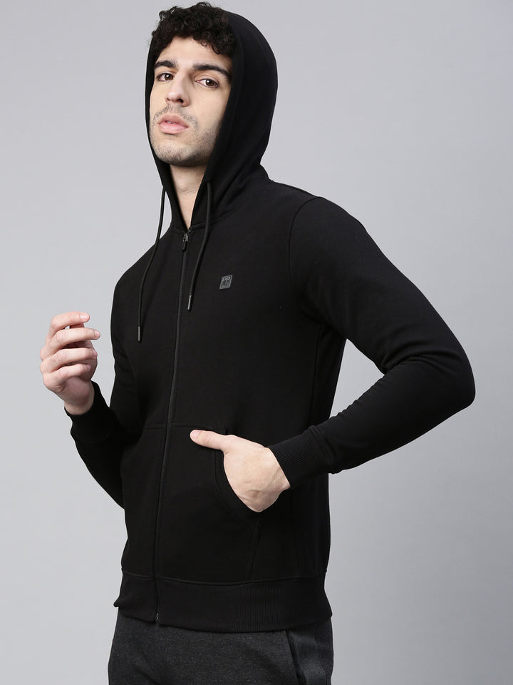 Men's Solid Comfort Fit Sweat Jacket