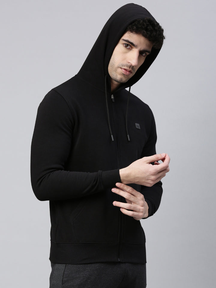 Men's Solid Comfort Fit Sweat Jacket