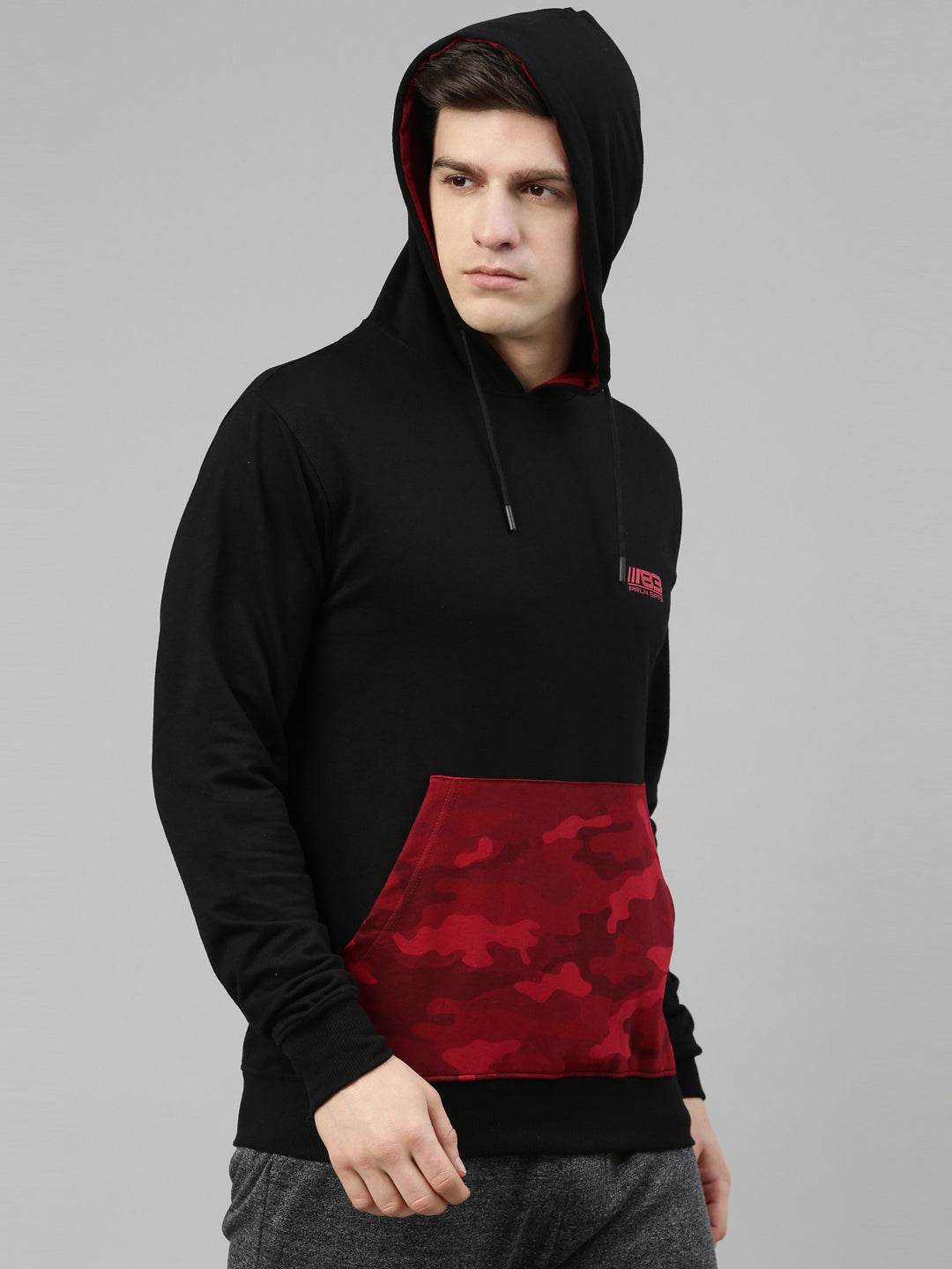 Men's Printed Comfort Fit Sweat Jacket