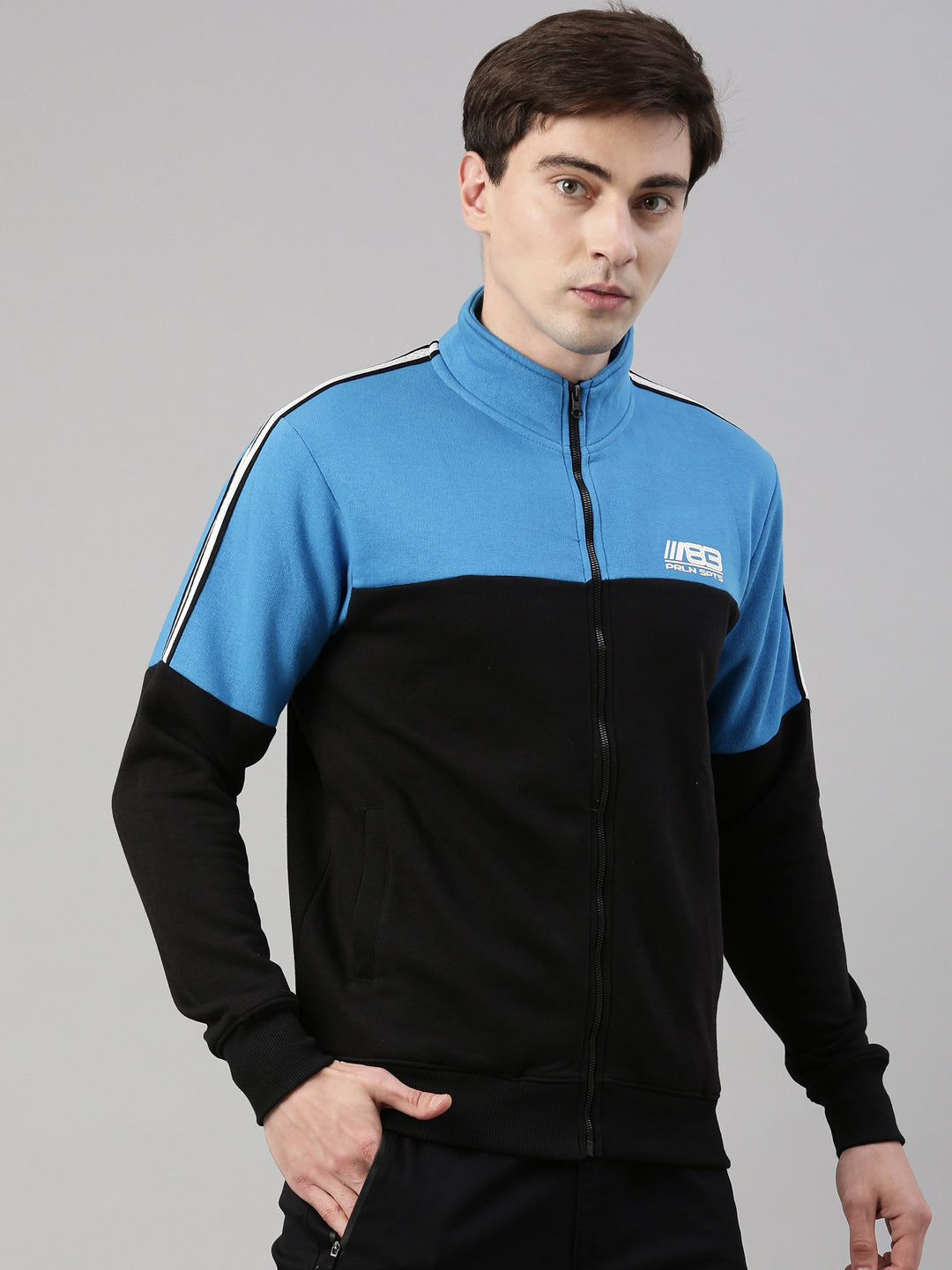 Men's Mid Blue Front Open Sweatshirt