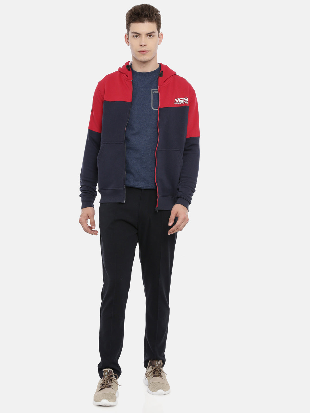 Men's Red Front Open Sweatshirt