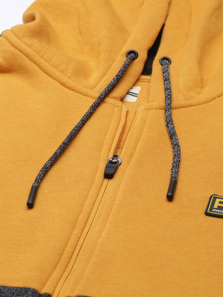 Men's Yellow Front Open Sweatshirt
