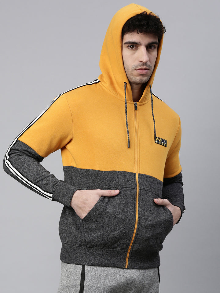Men's Yellow Front Open Sweatshirt