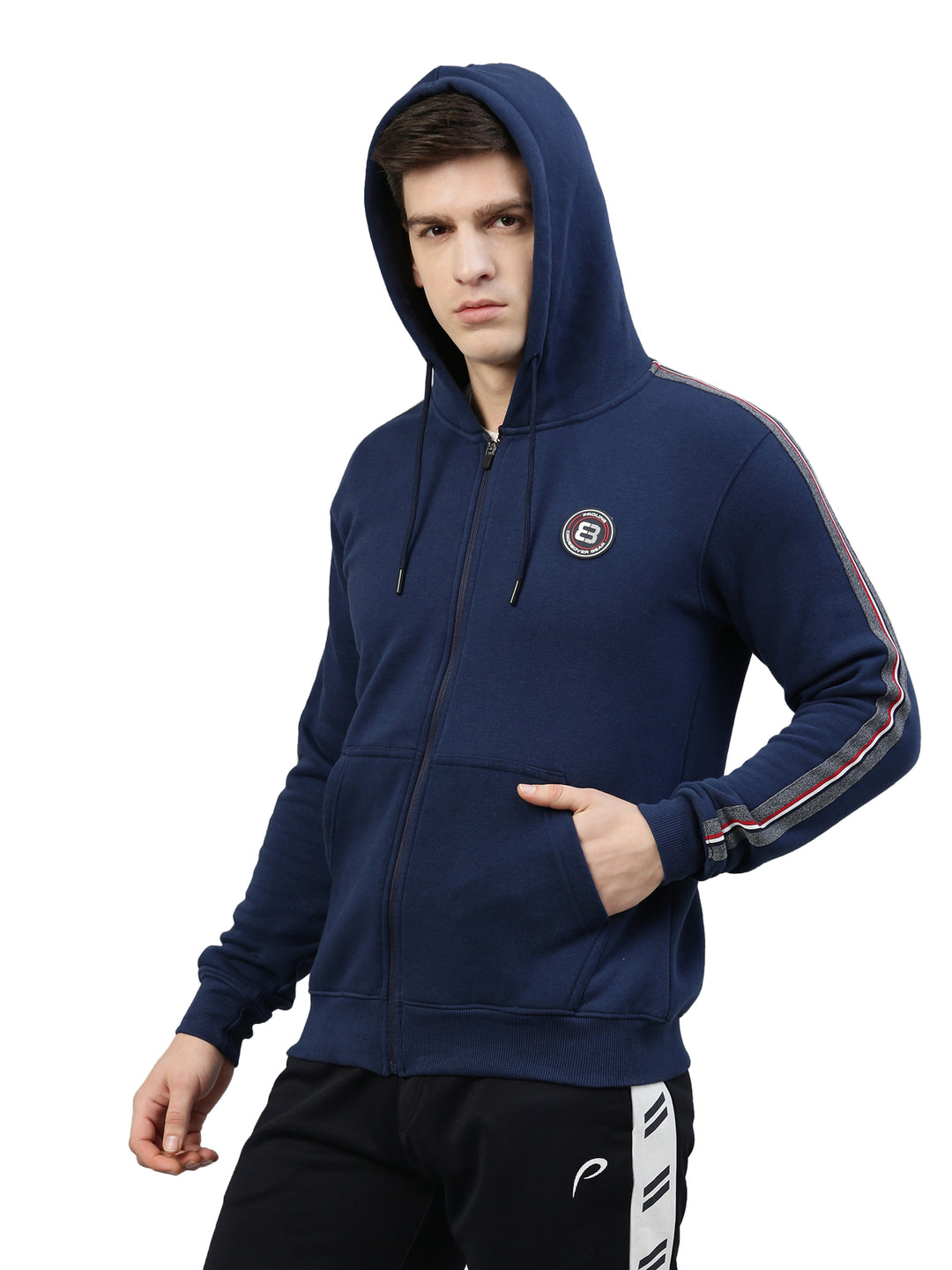 Men's Street Dark BlueFront Open Sweatshirt