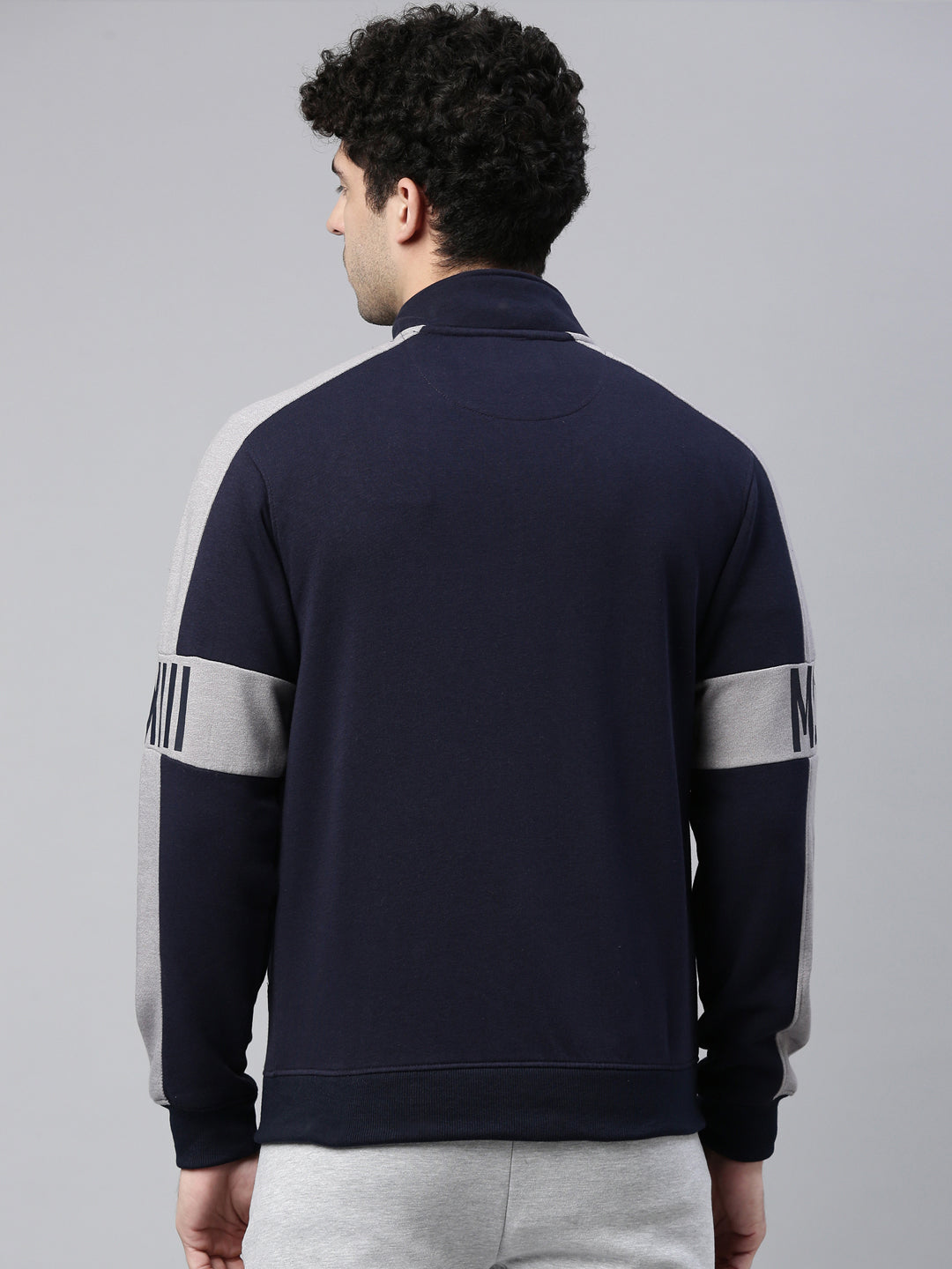 Men's Street Navy Front Open Sweatshirt