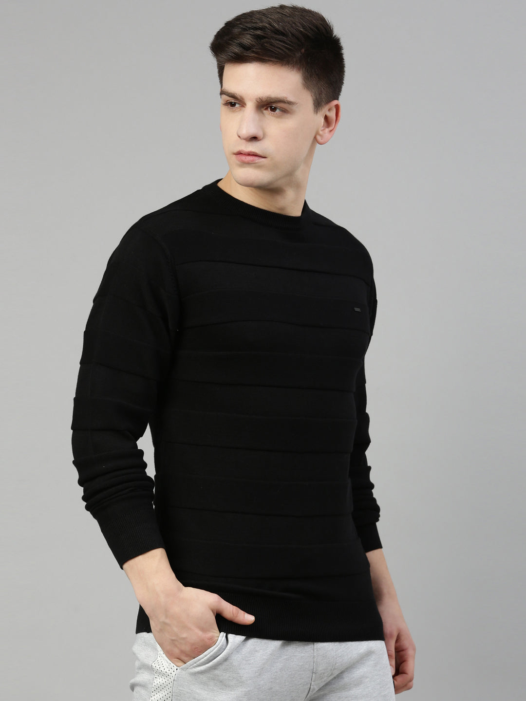 Men's Solid Comfort Fit Jumpers