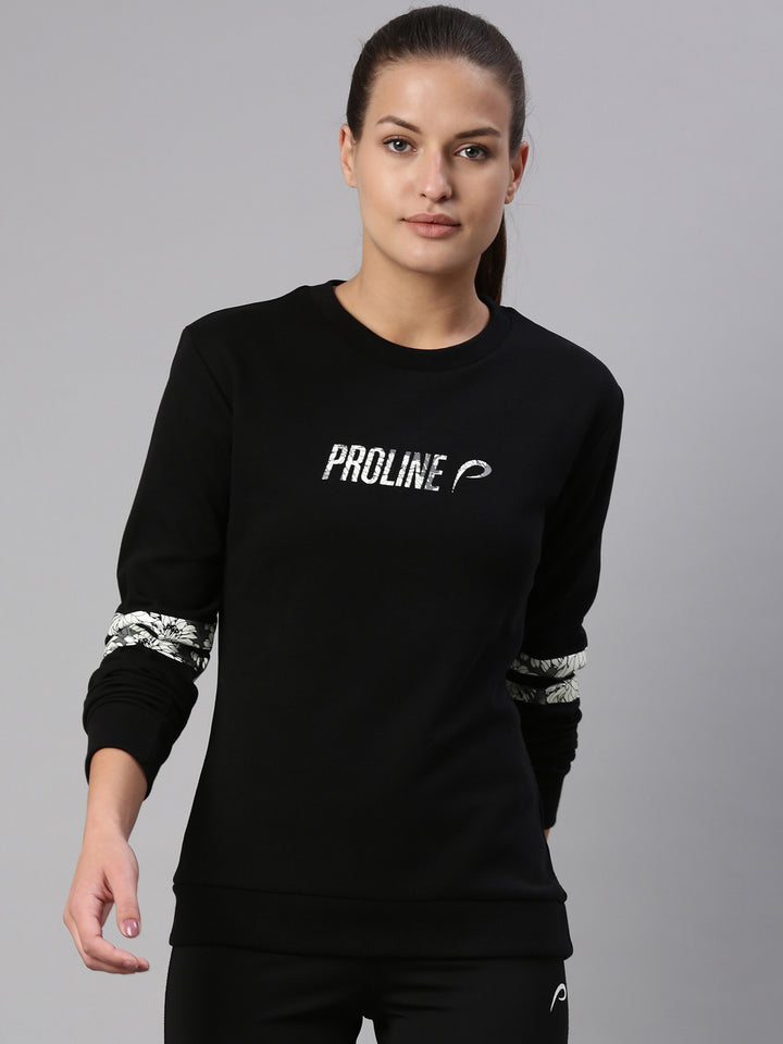 Women's Printed Comfort Fit Sweat Jacket