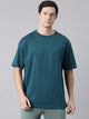 Fila Men Green Round Neck T-Shirts Over Sized Tee