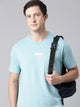 Fila Men Turquoise Blue Round Neck T-Shirts Regular Fit