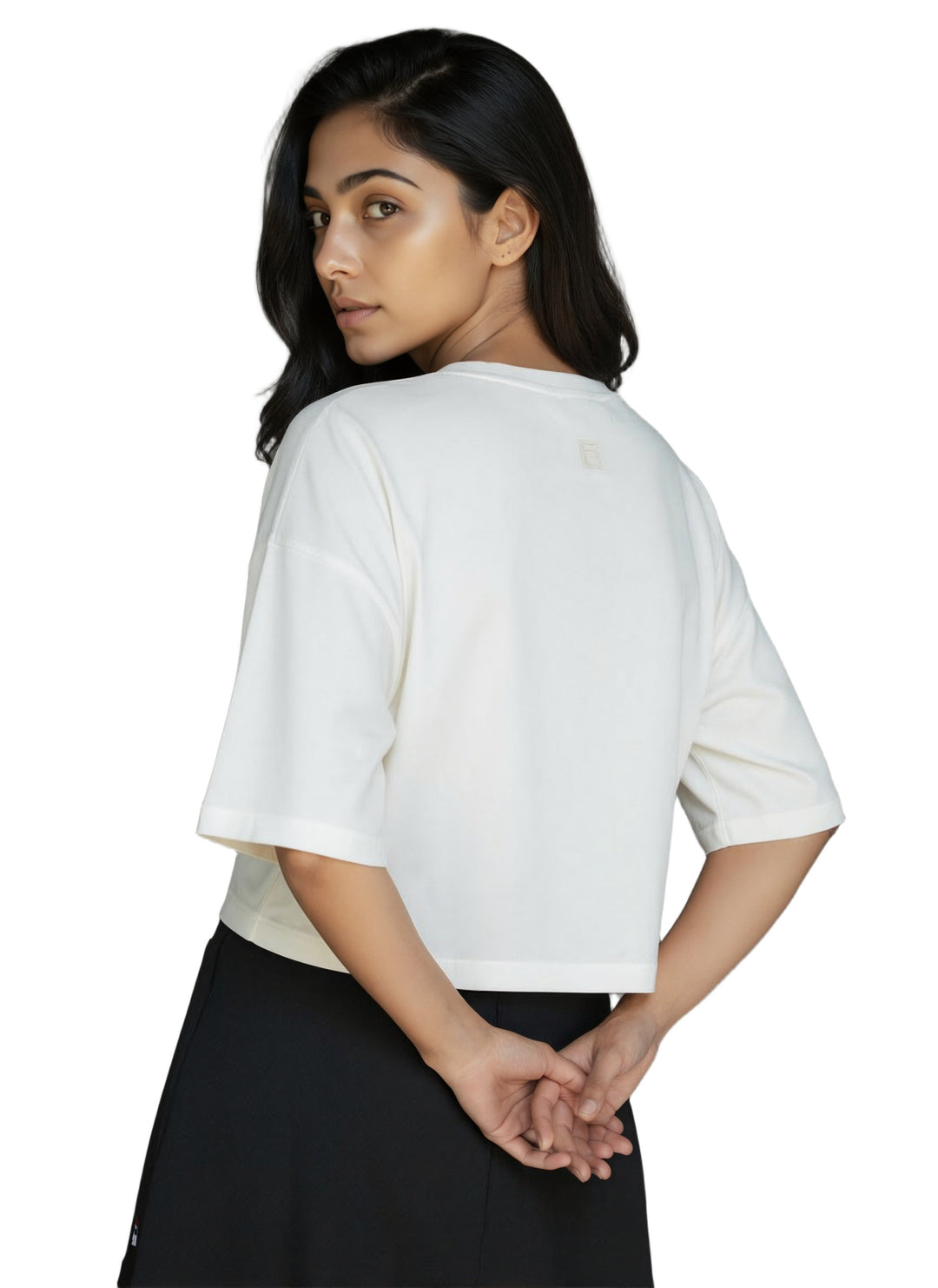 Fila Women Off White Seles Crop Top
