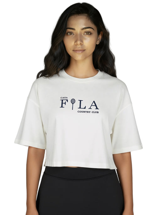 Fila Women Off White Seles Crop Top