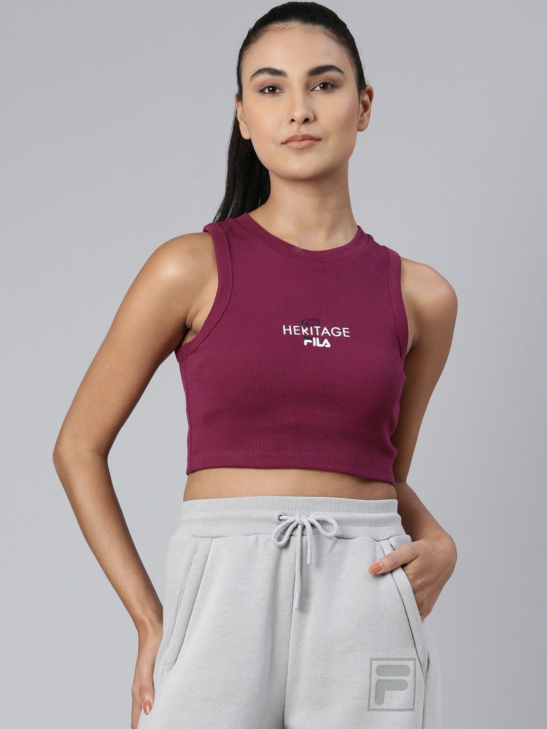 Fila crop best sale shirt