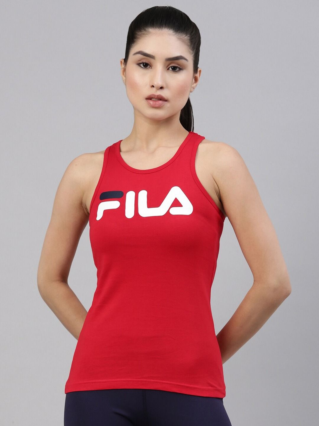 Fila Women's Helena Logo Sleeveless T-Shirt Gray Size XL – Tuesday
